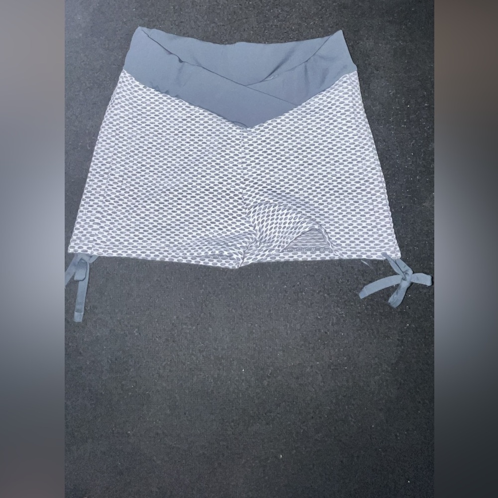 Gray and White Patterned shorts